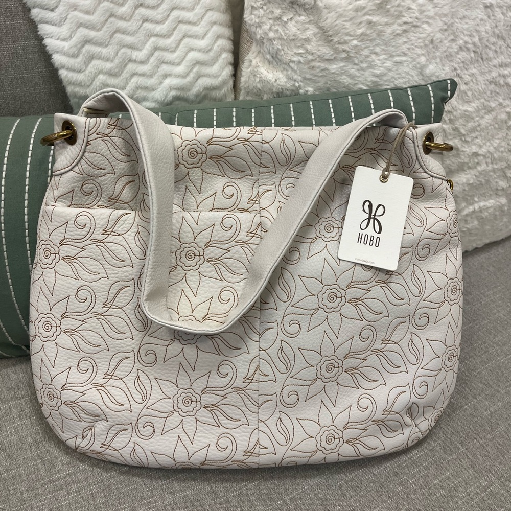 HOBO Fern Embroidered White Hobo